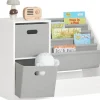 SoBuy Bücherregal Kinderregal mit Boxen Aufbewahrungsregal Weiß KMB76-W