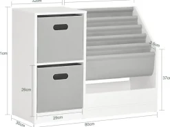 SoBuy Bücherregal Kinderregal mit Boxen Aufbewahrungsregal Weiß KMB76-W