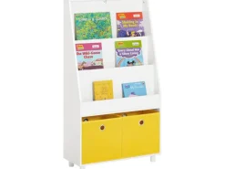 SoBuy Bücherregal Kinderregal mit 2 Boxen Aufbewahrungsregal Weiß KMB69-W