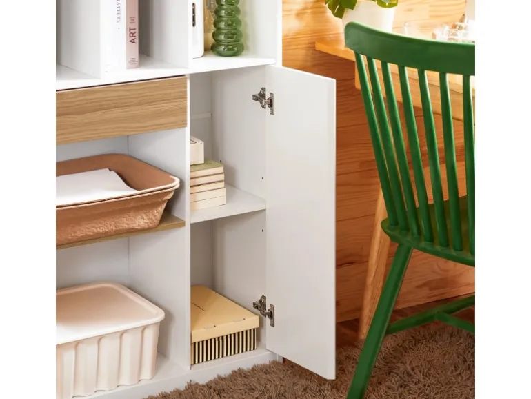 SoBuy Bücherregal mit Schublade und Tür Aufbewahrungsregal mit Fächern STR11-WN