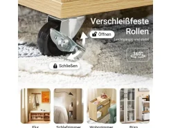 SoBuy Beistelltisch Couchtisch mit Rollen Druckertisch Aktenschrank FBT152-N