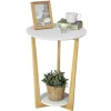 SoBuy Beistelltisch mit 2 Ablagen Couchtisch Balkontisch FBT52-WN
