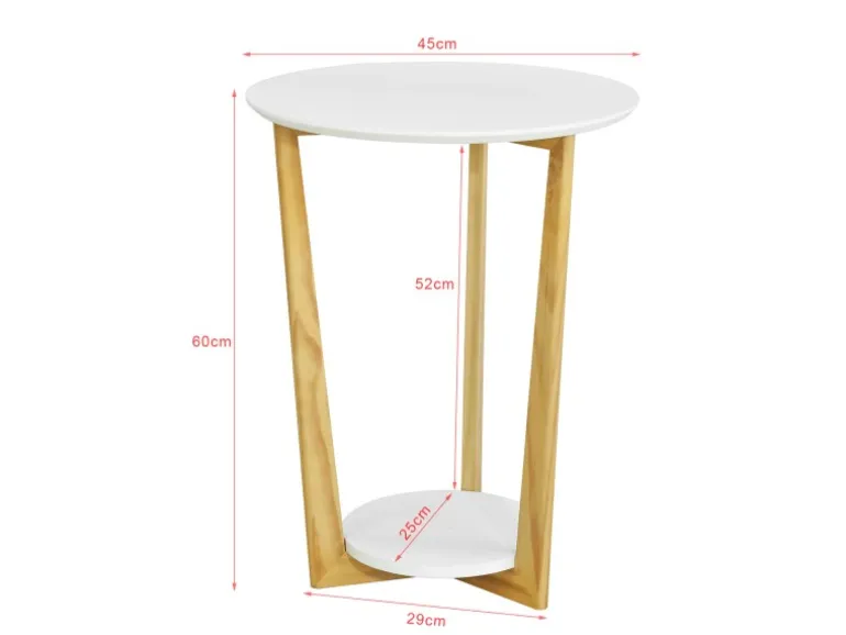 SoBuy Beistelltisch mit 2 Ablagen Couchtisch Balkontisch FBT52-WN