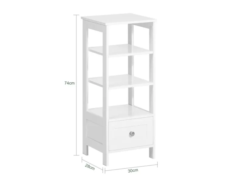 SoBuy Beistelltisch Nachttisch mit Schublade und Ablagen Telefontisch FBT91-W