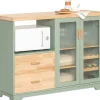 SoBuy Buffet Sideboard Küchenschrank Kommode Mikrowellenschrank FSB81-GR