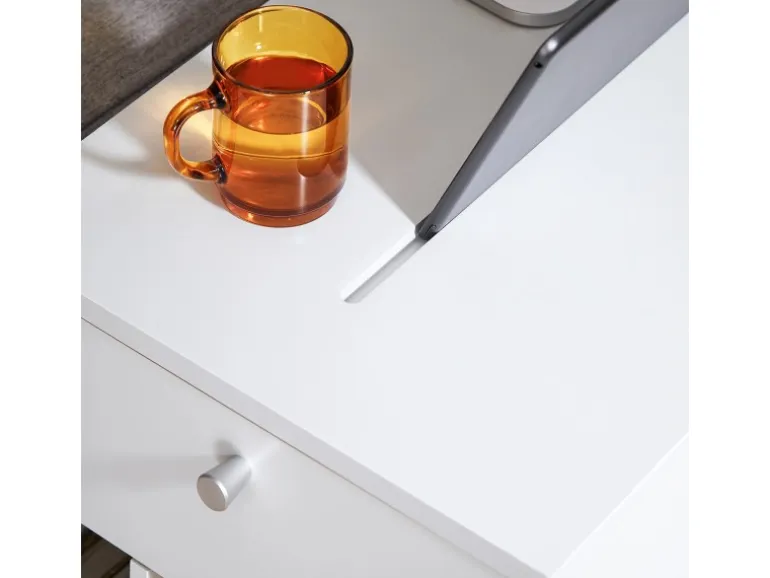 SoBuy Couchtisch mit Tablet Schiene Beistelltisch mit Rollen Weiß FBT148-W