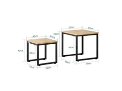 SoBuy 2er Set Couchtisch Beistelltisch Sofatisch Kaffeetisch Natur FBT42-N