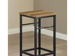 SoBuy Essgruppe Bartisch Set Esstisch mit 2 Barhockern Braun-Schwarz OGT10-PF