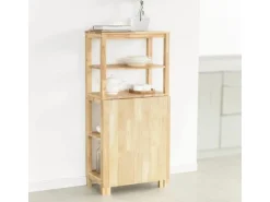 SoBuy Esstisch mit Regalen Klapptisch Schreibtisch 98x126x60cm Natur FWT70-N