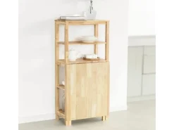 SoBuy Esstisch mit Regalen Klapptisch Schreibtisch 98x126x60cm Natur FWT70-N