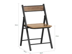 SoBuy Esszimmerstuhl Klappstuhl Küchenstuhl mit Lehne 46x80x48cm Vintage FST88-PF