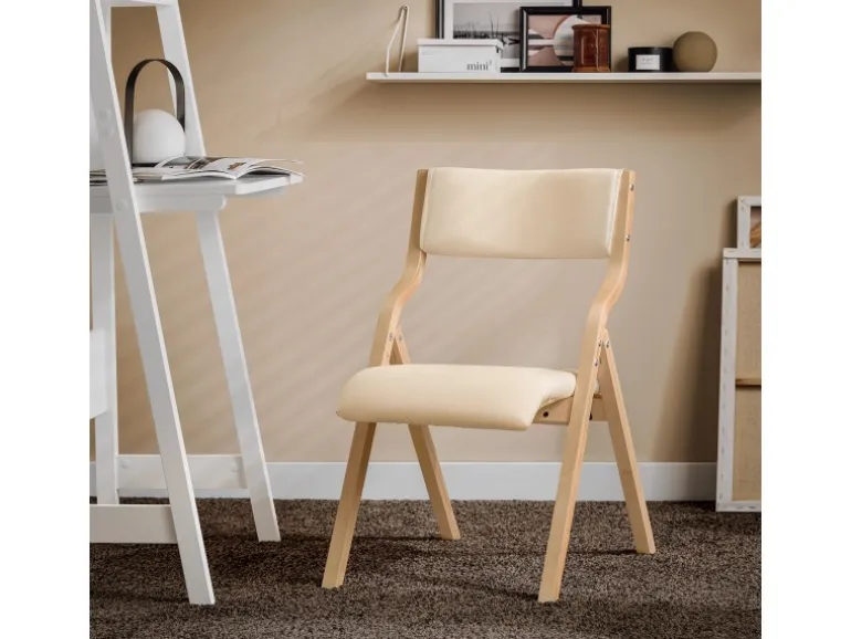 SoBuy Esszimmerstuhl Klappstuhl Küchenstuhl Polsterstuhl mit Lehne Beige FST40-W