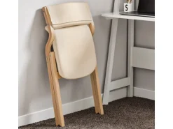SoBuy Esszimmerstuhl Klappstuhl Küchenstuhl Polsterstuhl mit Lehne Beige FST40-W
