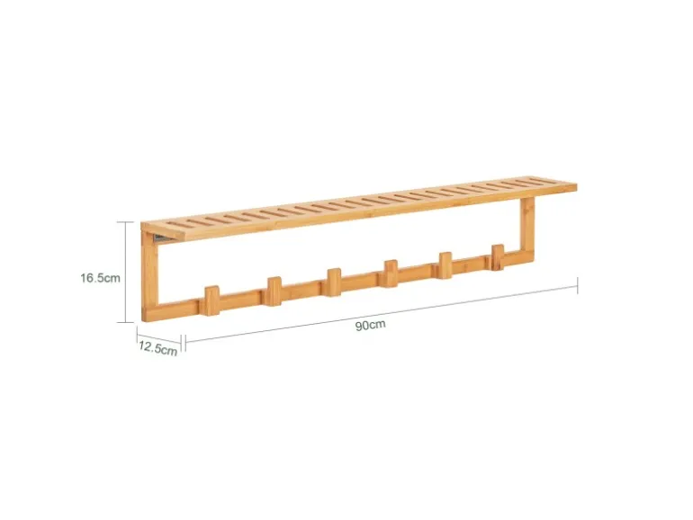 SoBuy Flurgarderobe Wandgarderobe Handtuchhalter aus Bambus FHK06-N