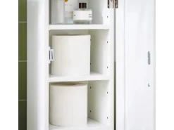 SoBuy Freistehend Toilettenpapieraufbewahrung Holz Weiß FRG177-W