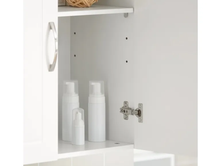 SoBuy Hängeschrank Badezimmerschrank mit Verstellbarem Regal 60x60x30cm Weiß FRG231-W