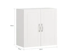 SoBuy Hängeschrank Badezimmerschrank mit Verstellbarem Regal 60x60x30cm Weiß FRG231-W