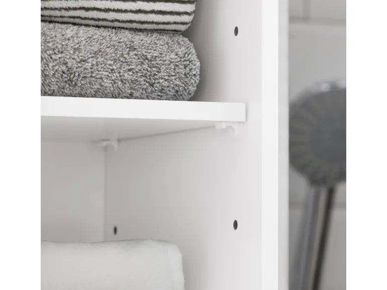 SoBuy Hochschrank Badregal Badezimmerschrank Badezimmermöbel Weiß BZR109-W