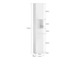 SoBuy Hochschrank Badregal Badezimmerschrank Badezimmermöbel Weiß BZR109-W