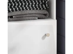 SoBuy Hochschrank Badregal Badezimmerschrank Badezimmermöbel Weiß BZR91-W
