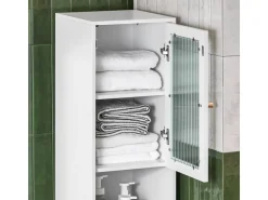 SoBuy Hochschrank Badschrank Badregal Badezimmerschrank Weiß BZR118-W