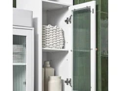 SoBuy Hochschrank Badschrank Badregal Badezimmerschrank Weiß BZR118-W