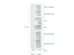 SoBuy Hochschrank Badschrank Badregal Badezimmerschrank Weiß BZR118-W