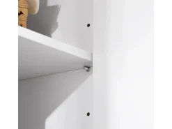 SoBuy Hochschrank Badschrank mit Wäschesack Wäscheschrank Weiß BZR150-W