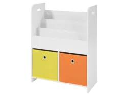 SoBuy Kinder Bücherregal Kinderregal mit 3 Ablagen Spielzeugregal Weiß KMB27-W