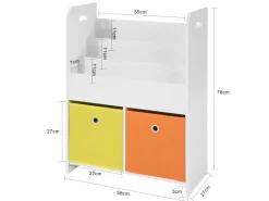 SoBuy Kinder Bücherregal Kinderregal mit 3 Ablagen Spielzeugregal Weiß KMB27-W