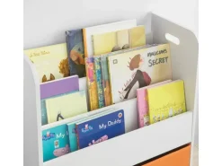 SoBuy Kinder Bücherregal Kinderregal mit 3 Ablagen Spielzeugregal Weiß KMB27-W