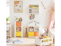 SoBuy Kinder Bücherregal mit Haus-Design Kinderregal Spielzeugregal Weiß KMB49-W
