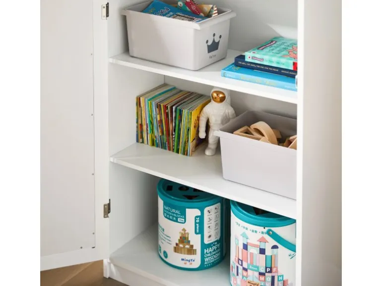 SoBuy Kinder Kommode Kinderregal mit Tafel Kinder Bücherregal Weiß KMB43-W