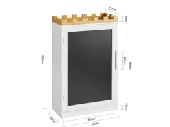 SoBuy Kinder Kommode Kinderregal mit Tafel Kinder Bücherregal Weiß KMB43-W