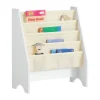 SoBuy Kinder-Bücherregal Zeitungsständer mit 4 Ablagen Kinderregal Weiß FRG225-W