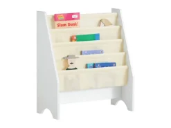 SoBuy Kinder-Bücherregal Zeitungsständer mit 4 Ablagen Kinderregal Weiß FRG225-W