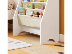 SoBuy Kinder-Bücherregal Zeitungsständer mit 4 Ablagen Kinderregal Weiß FRG225-W