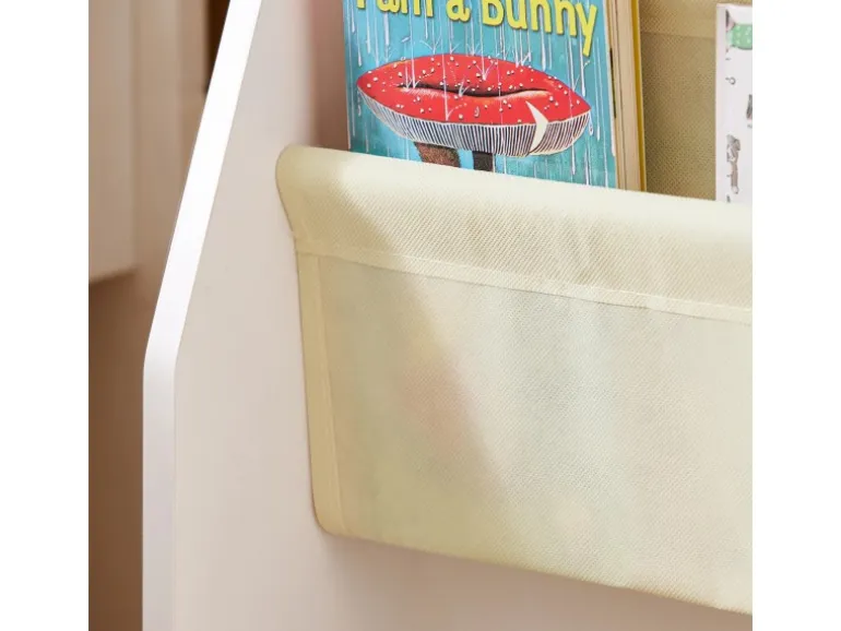 SoBuy Kinder-Bücherregal Zeitungsständer mit 4 Ablagen Kinderregal Weiß FRG225-W