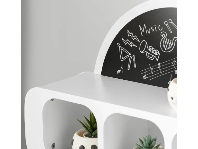 SoBuy Kindergarderobe mit Tafel Kinderregal Bücherregal Weiß KMB86-W