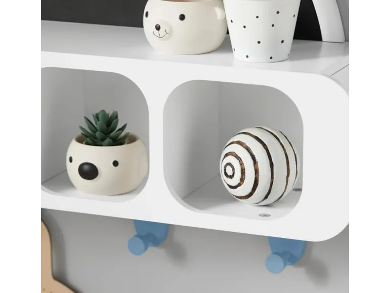 SoBuy Kindergarderobe mit Tafel Kinderregal Bücherregal Weiß KMB86-W