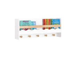 SoBuy Kindergarderobe mit Ablage Kinderregal Bücherregal Wandregal Weiß KMB78-W