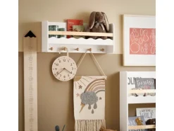 SoBuy Kindergarderobe mit Ablage Kinderregal Bücherregal Wandregal Weiß KMB78-W