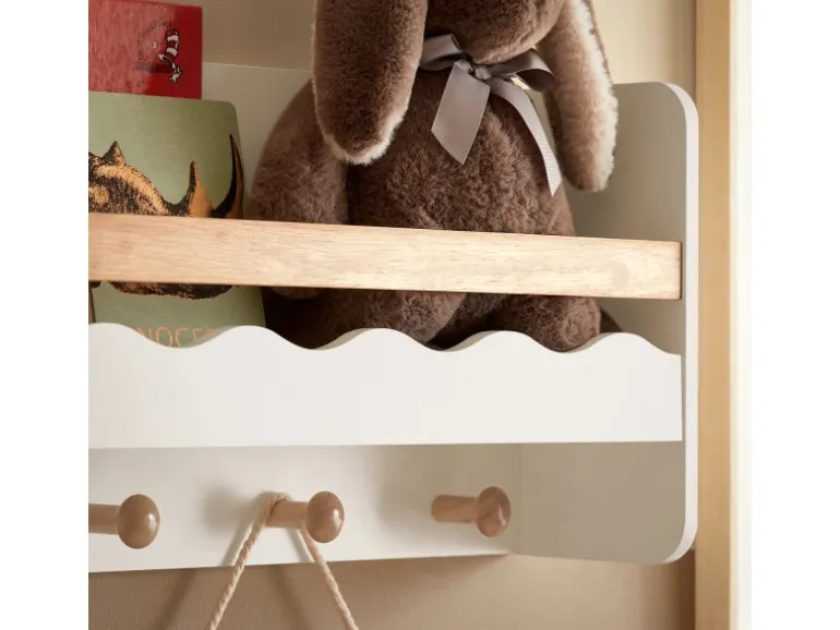 SoBuy Kindergarderobe mit Ablage Kinderregal Bücherregal Wandregal Weiß KMB78-W