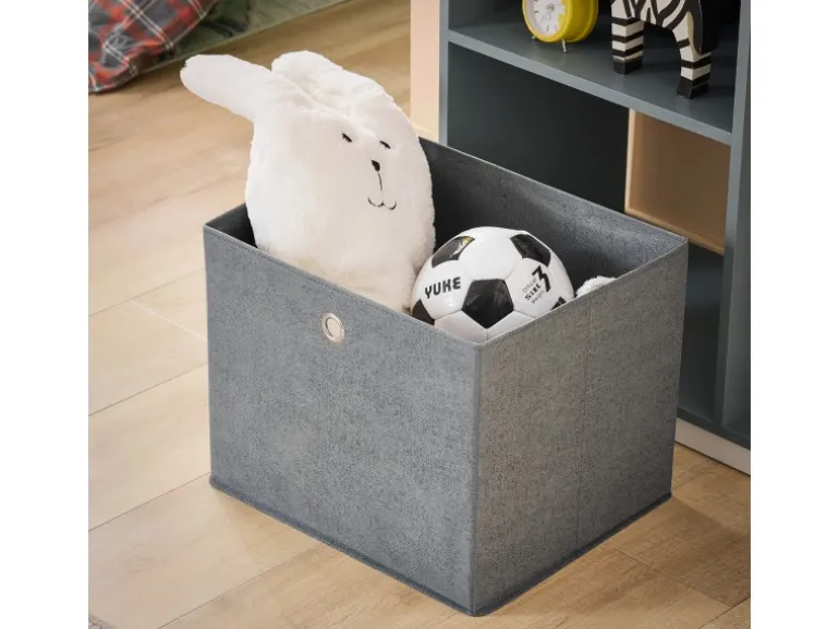 SoBuy Kinderkleiderschrank mit 3 Haken Kleiderständer mit Box Grau KMB40-HG