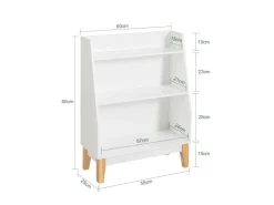 SoBuy Kinderregal mit 3 Fächern Bücherregal Aufbewahrungsregal Weiß KMB47-W