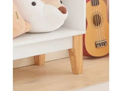 SoBuy Kinderregal mit 3 Fächern Bücherregal Aufbewahrungsregal Weiß KMB47-W