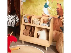 SoBuy Kinderregal mit 5 Fächern Bücherregal Aufbewahrungsregal Natur KMB111-N