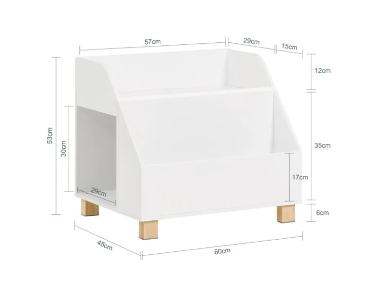 SoBuy Kinderregal mit 3 Fächern Spielzeugregal Bücherregal Standregal KMB54-W