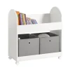 SoBuy Kinderregal mit 2 Stoffboxen Bücherregal Aufbewahrungsregal KMB53-W
