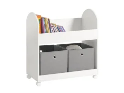 SoBuy Kinderregal mit 2 Stoffboxen Bücherregal Aufbewahrungsregal KMB53-W